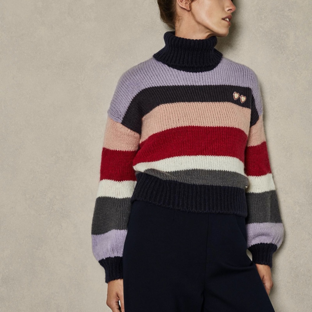Ted Baker Mohair Striped Knit Sweater